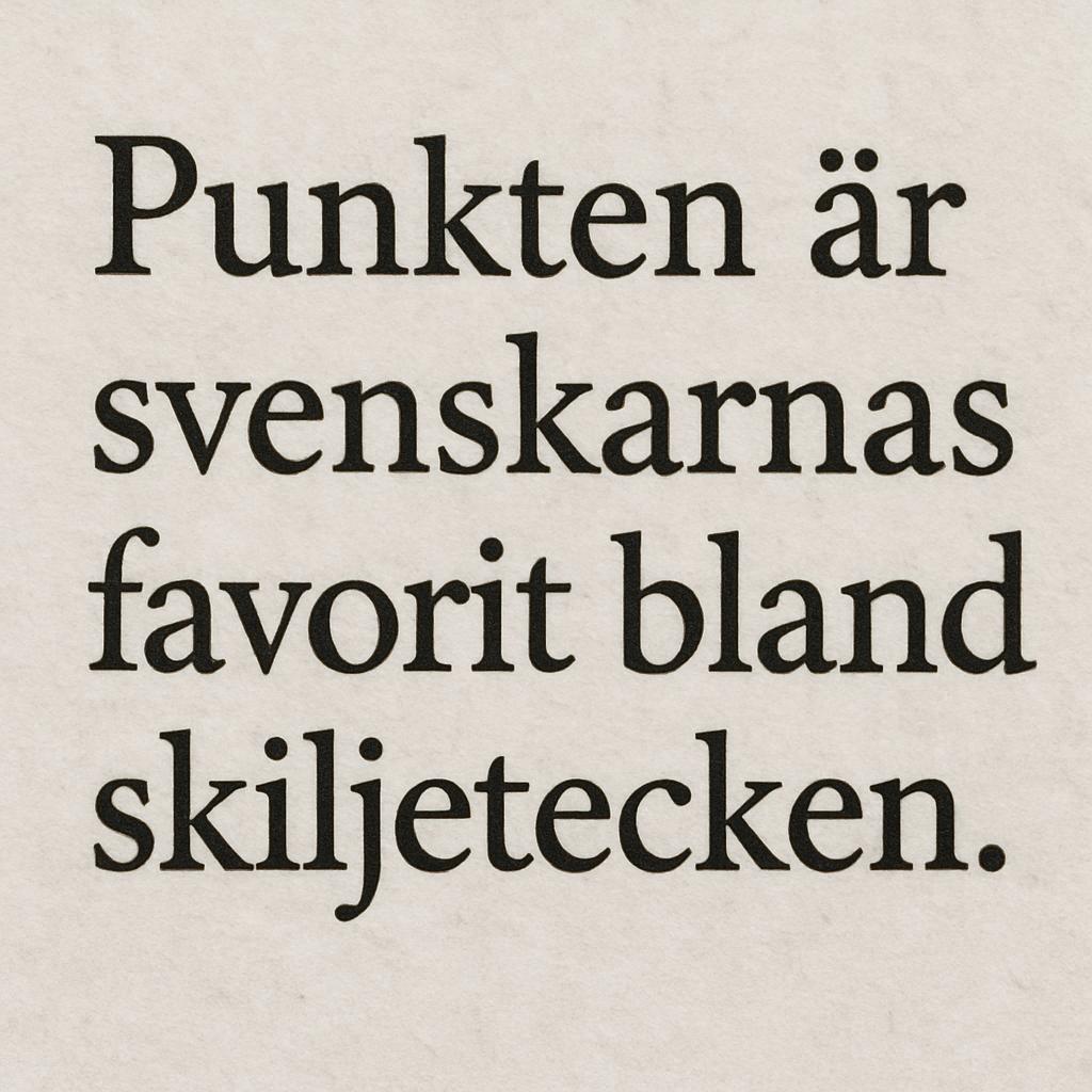 Punkten är svenskarnas favorit bland skiljetecken